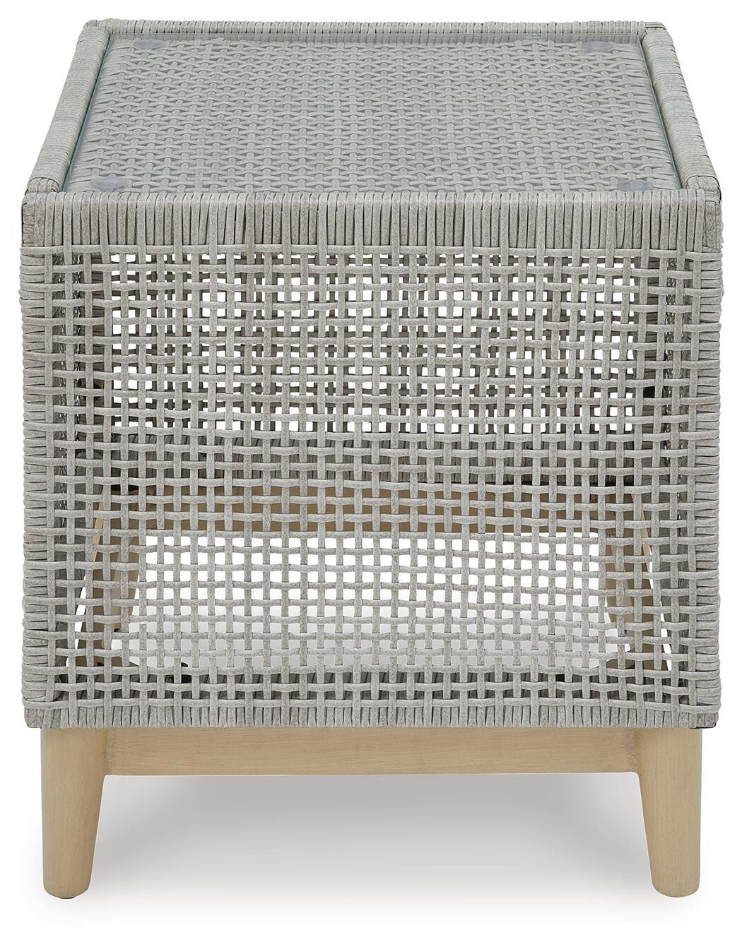Seton Creek Outdoor End Table in Gray, front view