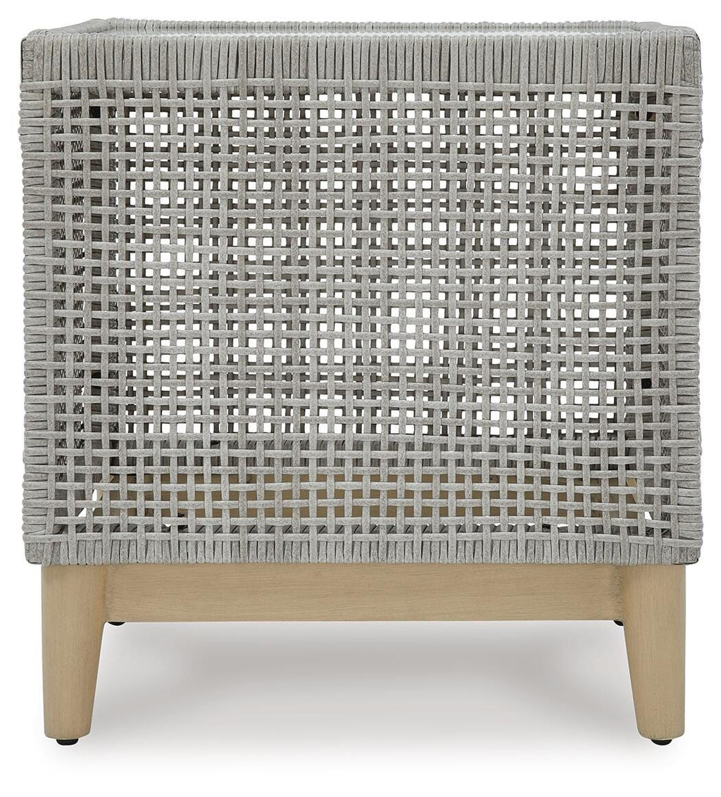 Seton Creek Outdoor End Table in Gray, side view