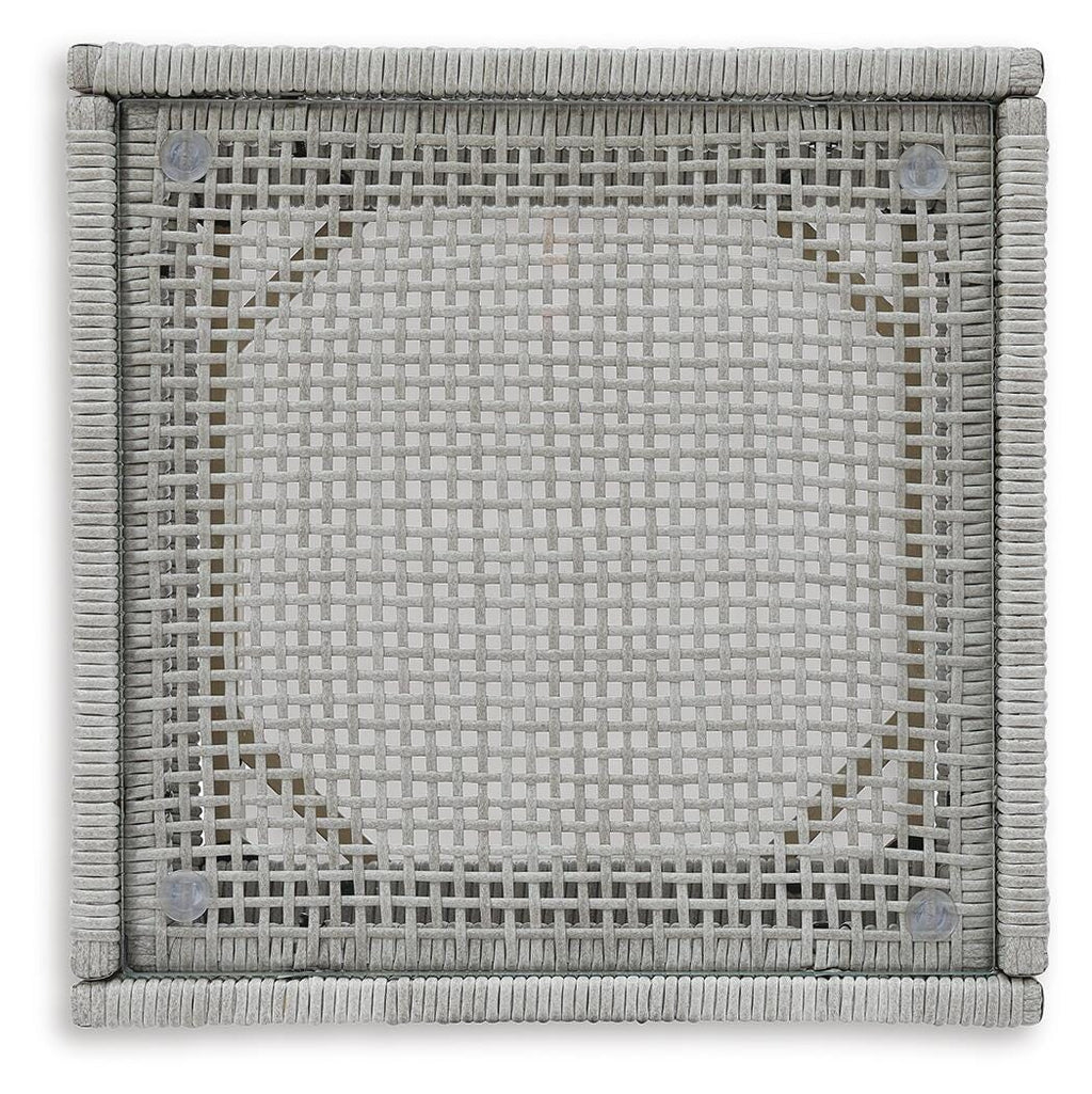 Seton Creek Outdoor End Table in Gray, top view