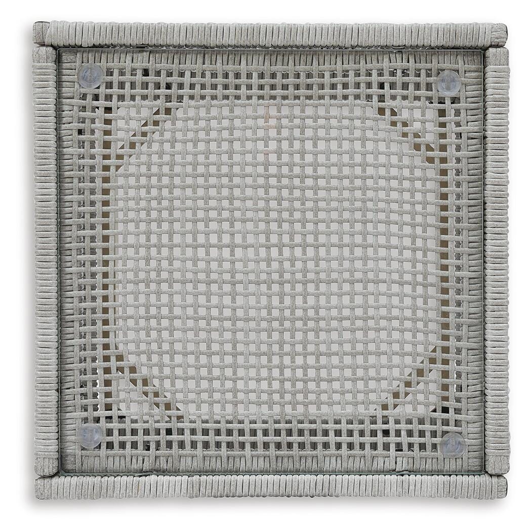 Seton Creek Outdoor End Table in Gray, top view