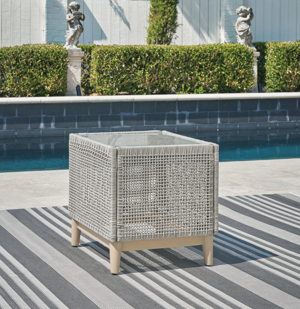 Seton Creek Outdoor End Table in Gray, alternate view 3