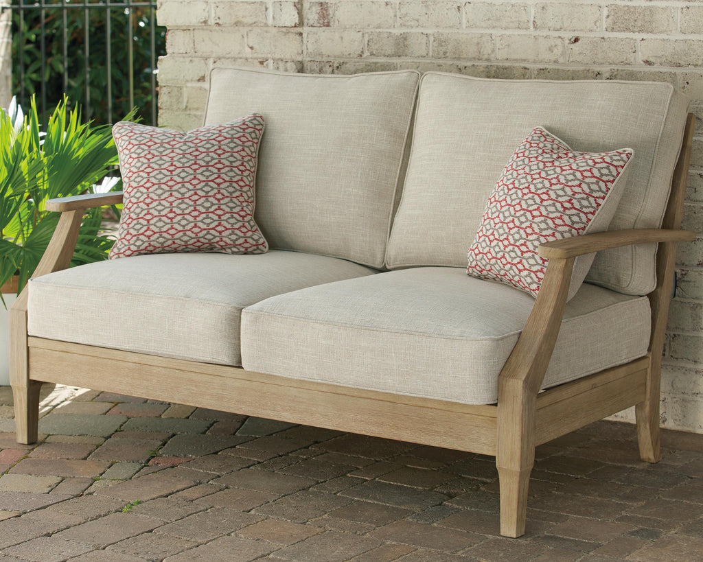 Clare View Loveseat with Cushion in Beige, lifestyle view