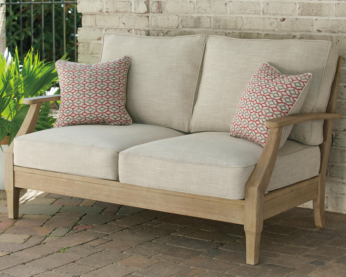 Clare View Loveseat with Cushion in Beige, lifestyle view