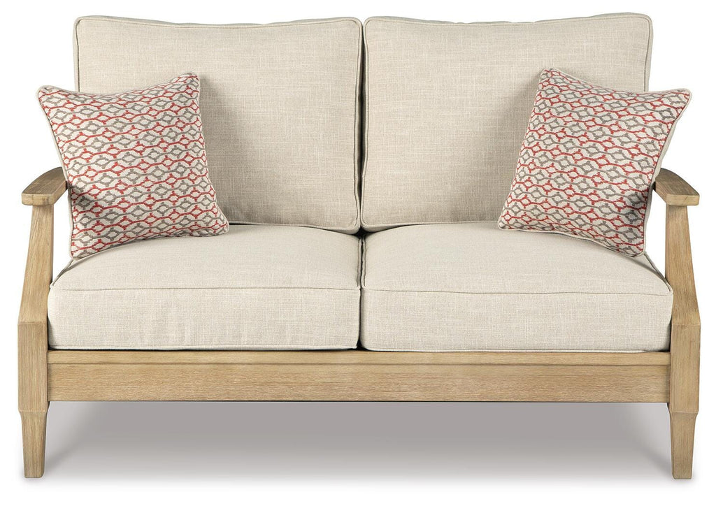 Clare View Loveseat with Cushion in Beige, front view