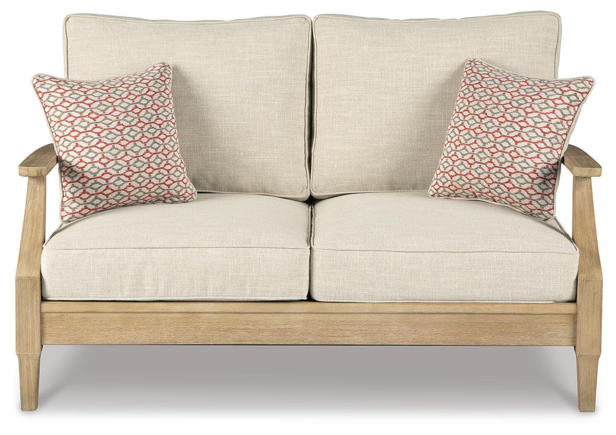 Clare View Loveseat with Cushion in Beige, front view