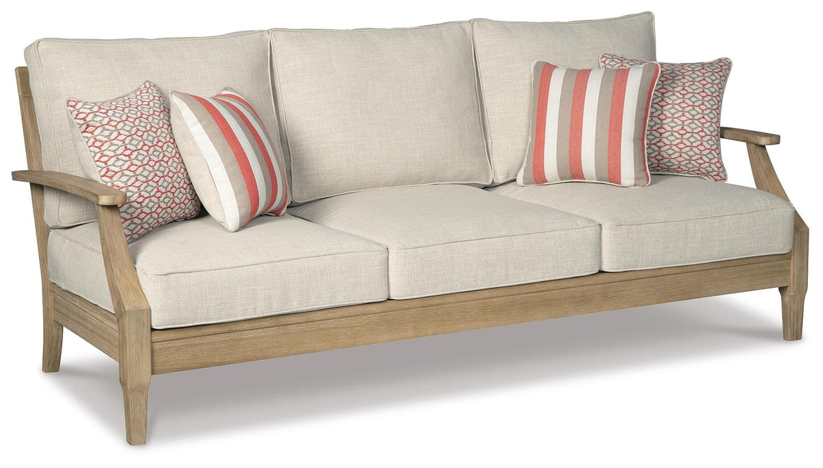 Clare View Sofa with Cushion in Beige, angle view