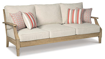 Clare View Sofa with Cushion in Beige, angle view
