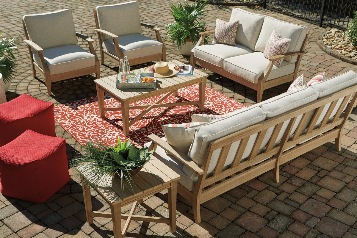 Clare View Sofa with Cushion in Beige, lifestyle view