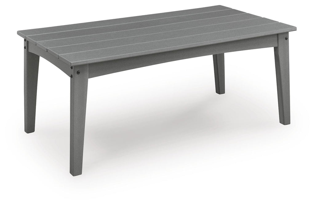 Cove Beach Outdoor Coffee Table in Gray, angle view