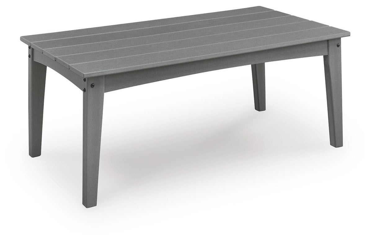 Cove Beach Outdoor Coffee Table in Gray, angle view