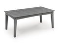 Cove Beach Outdoor Coffee Table in Gray, angle view