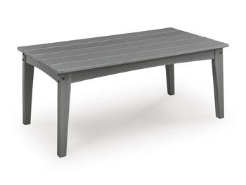 Cove Beach Outdoor Coffee Table in Gray, angle view