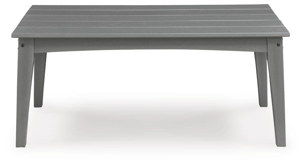 Cove Beach Outdoor Coffee Table in Gray, front view