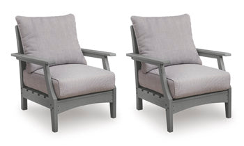 Cove Beach Outdoor Lounge Chair with Cushion in Gray, angle view
