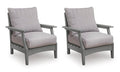 Cove Beach Outdoor Lounge Chair with Cushion in Gray, angle view