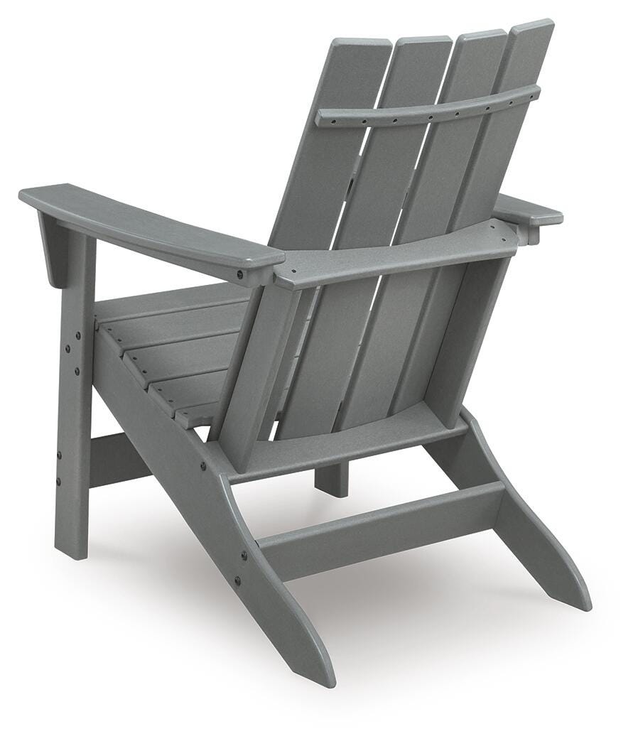 Cove Beach Adirondack Chair in Gray, back view