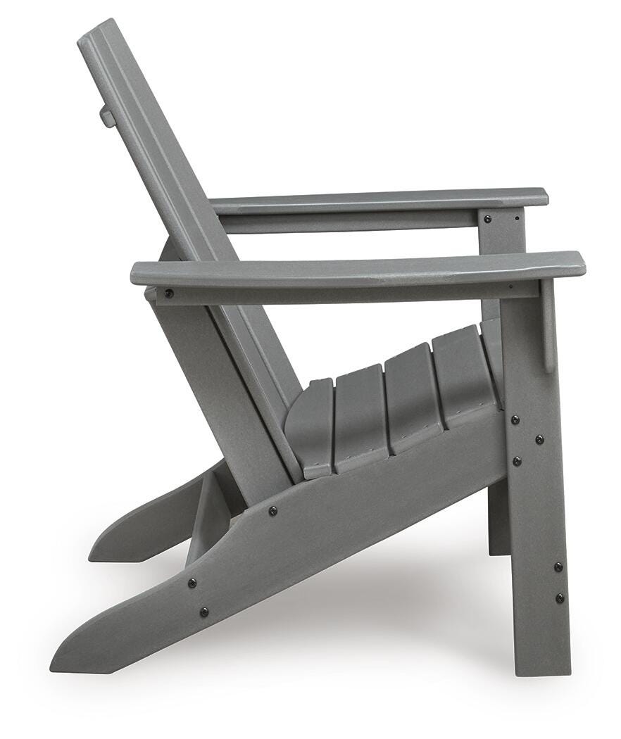 Cove Beach Adirondack Chair in Gray, side view