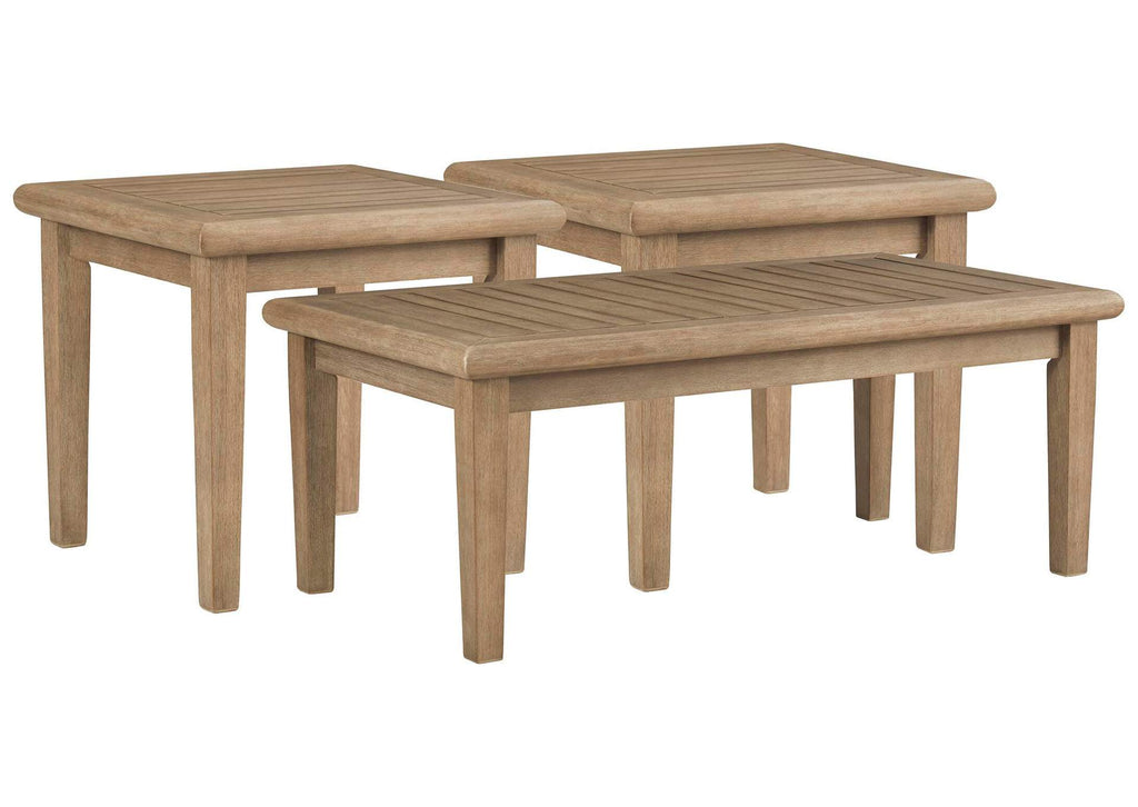 Gerianne Outdoor Coffee Table with 2 End Tables