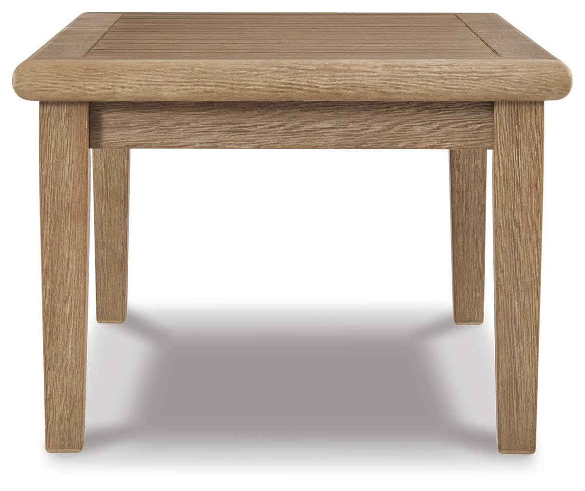 Gerianne Coffee Table in Grayish Brown, side view