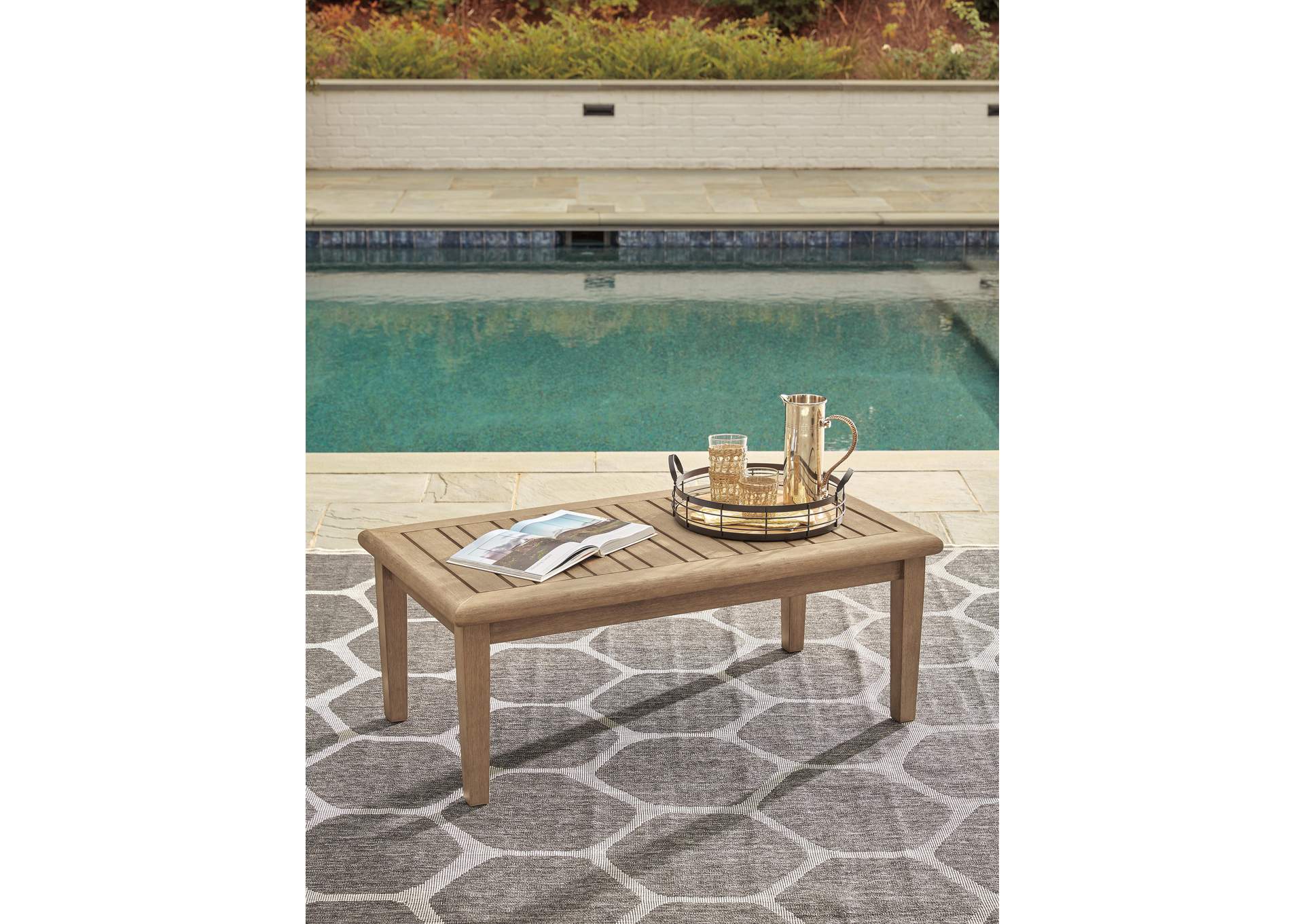 Gerianne Outdoor Coffee Table with 2 End Tables