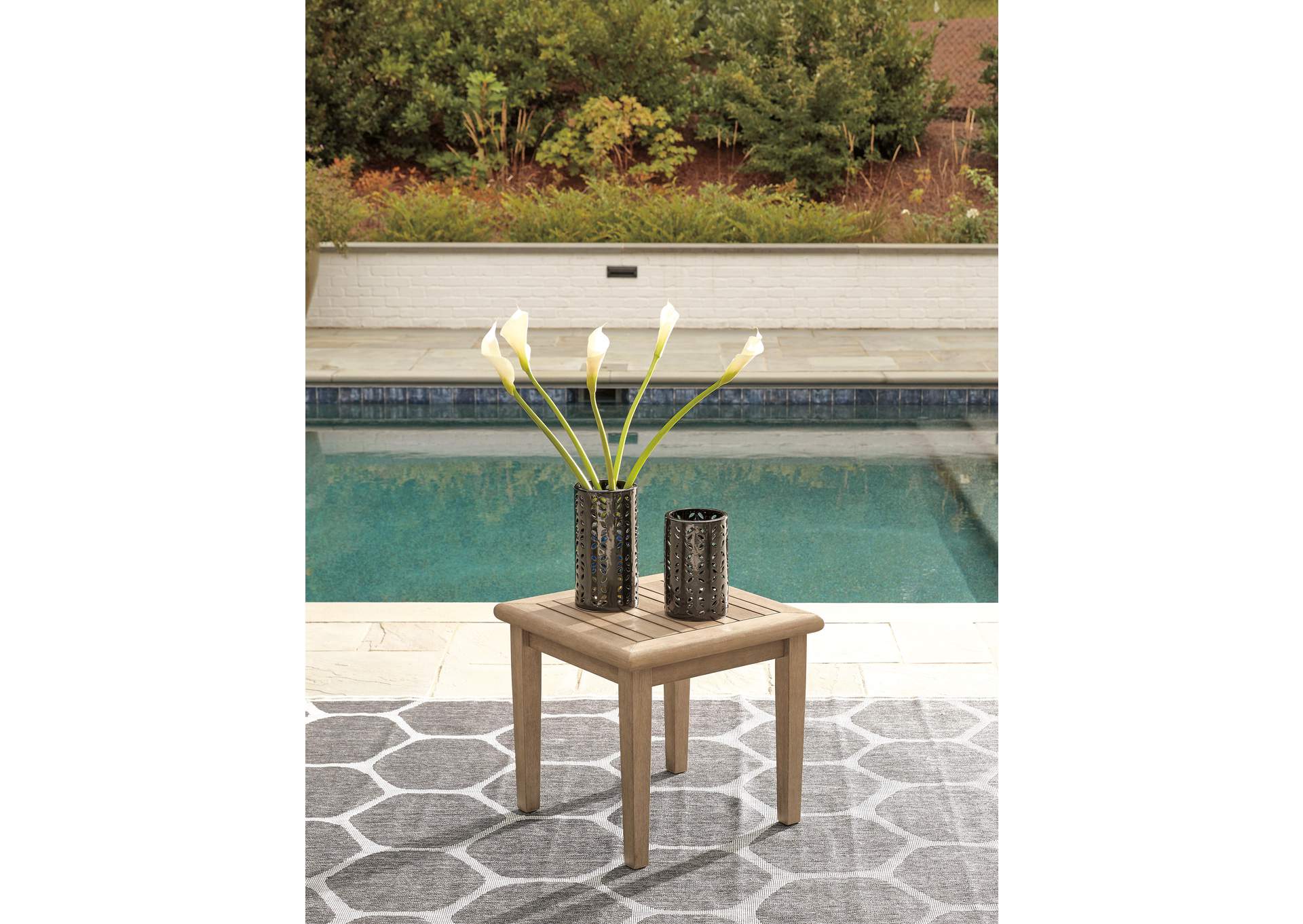Gerianne Outdoor Coffee Table with 2 End Tables