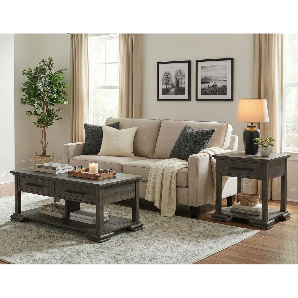 Park Ridge End Table In Charcoal