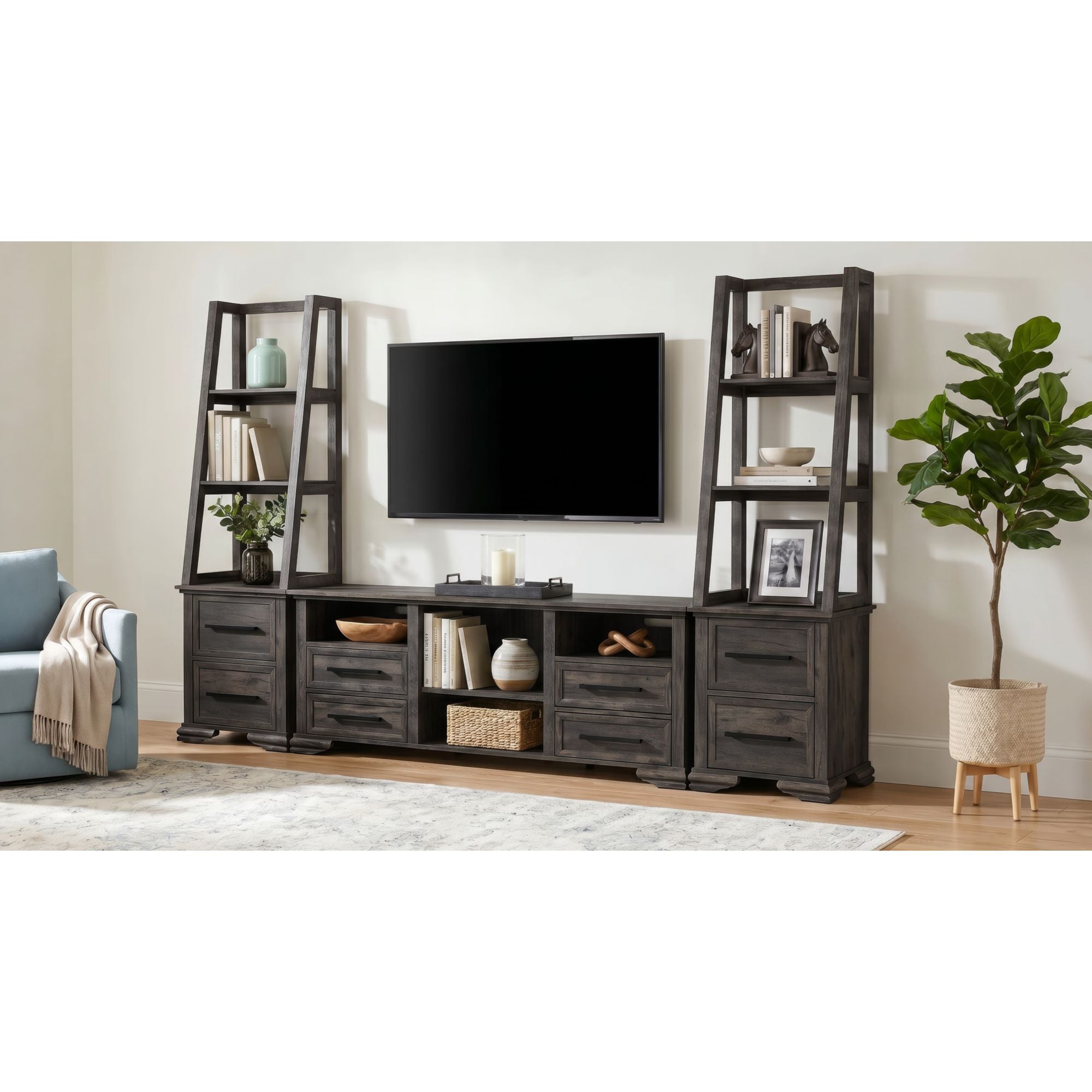 Park Ridge 71'' Tv Console Without Fireplace Insert In Charcoal