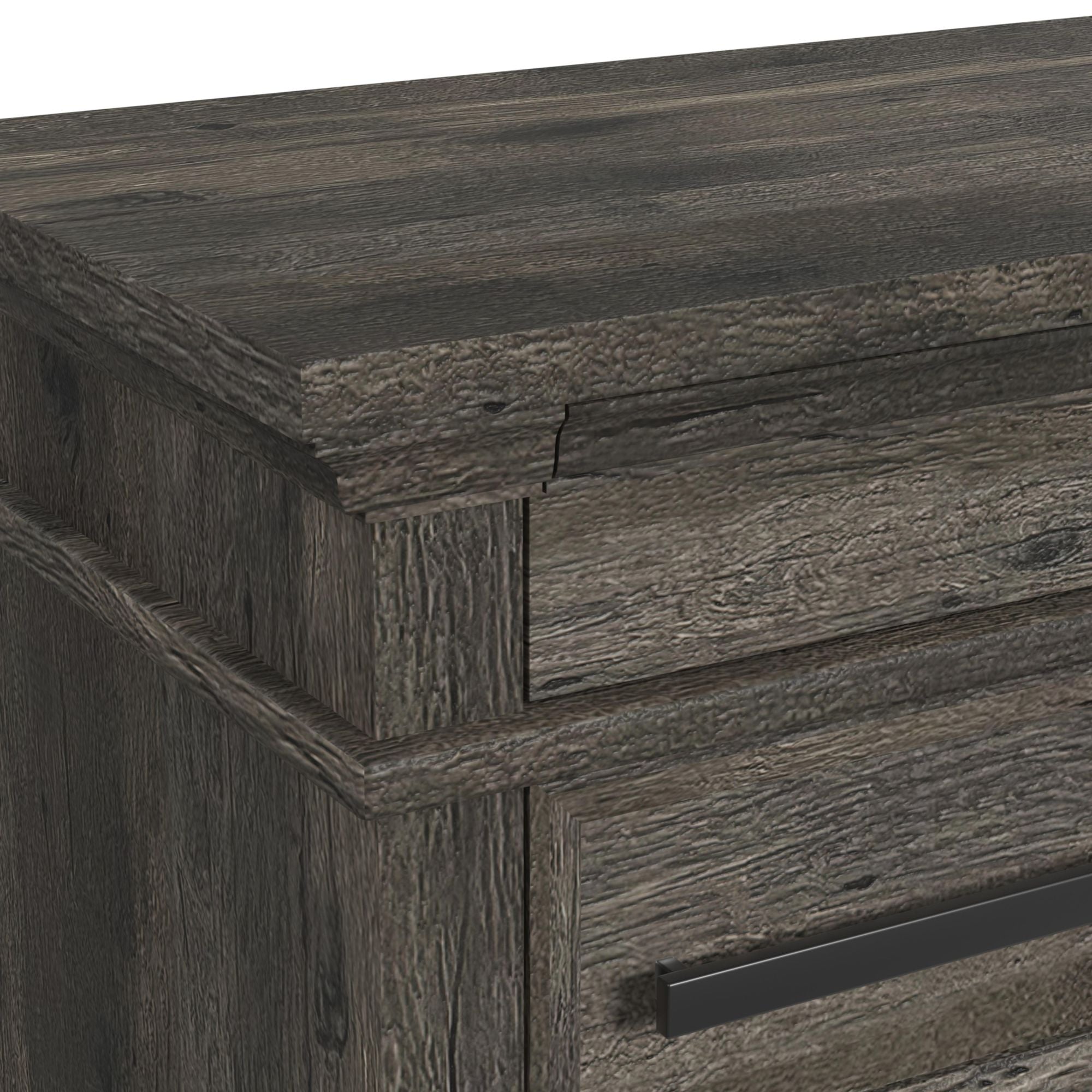 Park Ridge 3-Drawer Nightstand In Charcoal