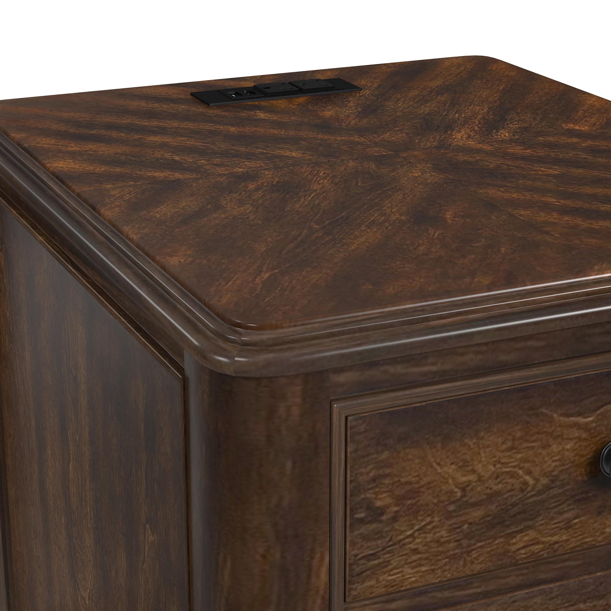Phillipe 2-Drawer Cabinet With Usb In Cherry