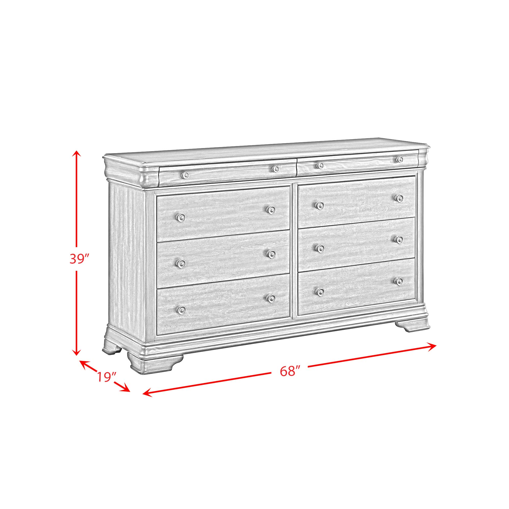 Phillipe 8-Drawer Dresser In Cherry