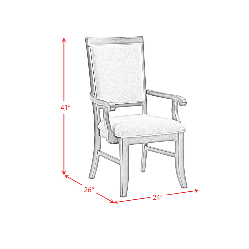 Phillipe Dining Arm Chair With Grey Fabric In Cherry (2 Per Carton)