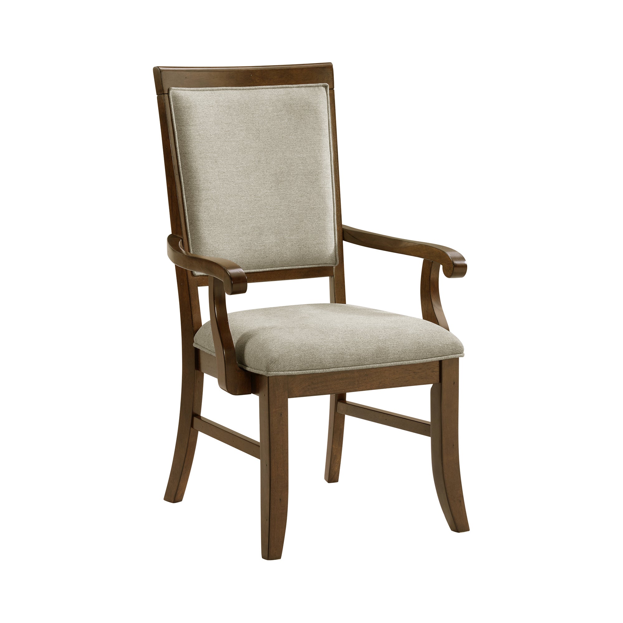 Phillipe Dining Arm Chair With Grey Fabric In Cherry (2 Per Carton)