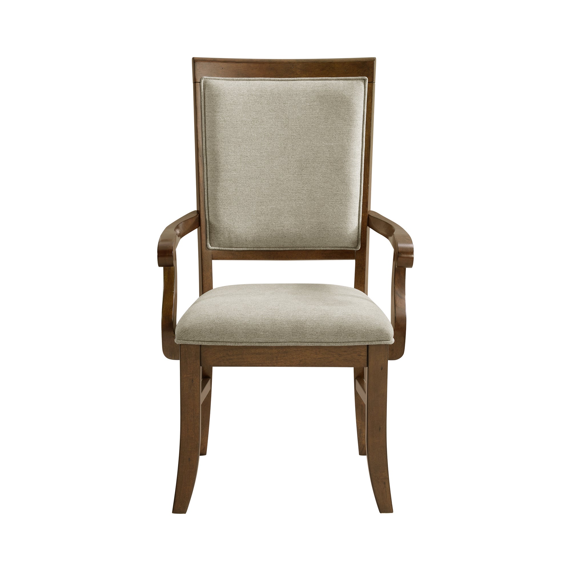 Phillipe Dining Arm Chair With Grey Fabric In Cherry (2 Per Carton)
