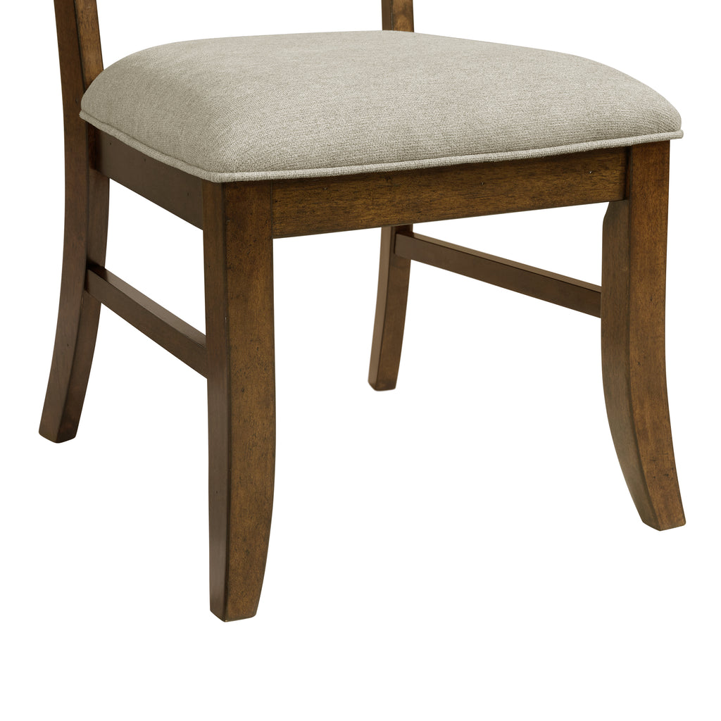 Phillipe Dining Side Chair With Grey Fabric In Cherry (2 Per Carton)