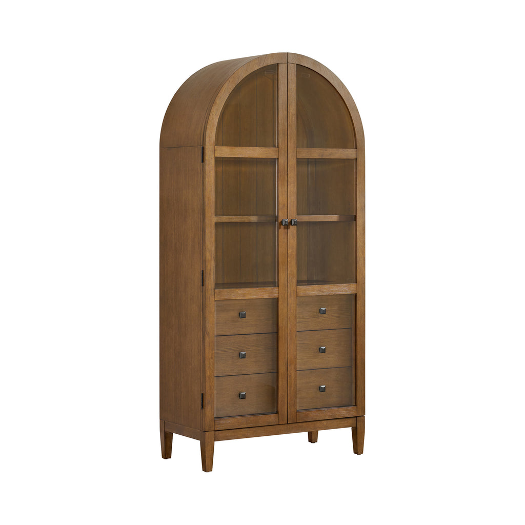 Portico Display Cabinet In Brown Oak