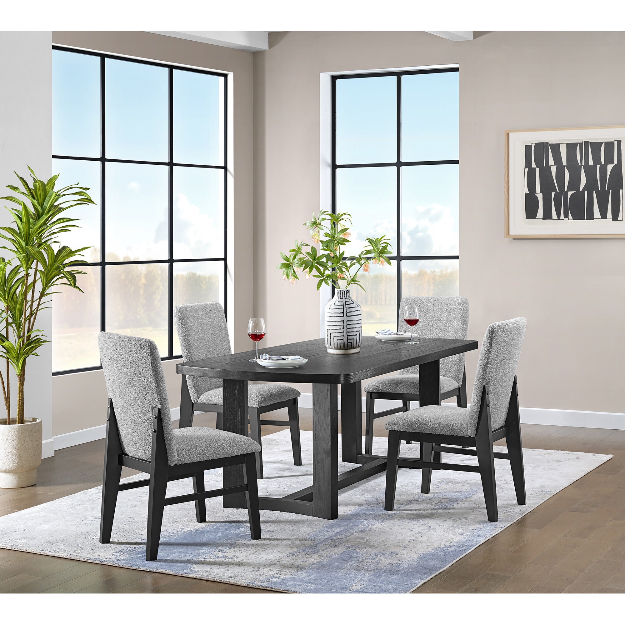 Portland Rectangular Dining Table In Black