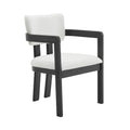 Portland Arm Chair With Snow White Fabric In Black (2 Per Carton)