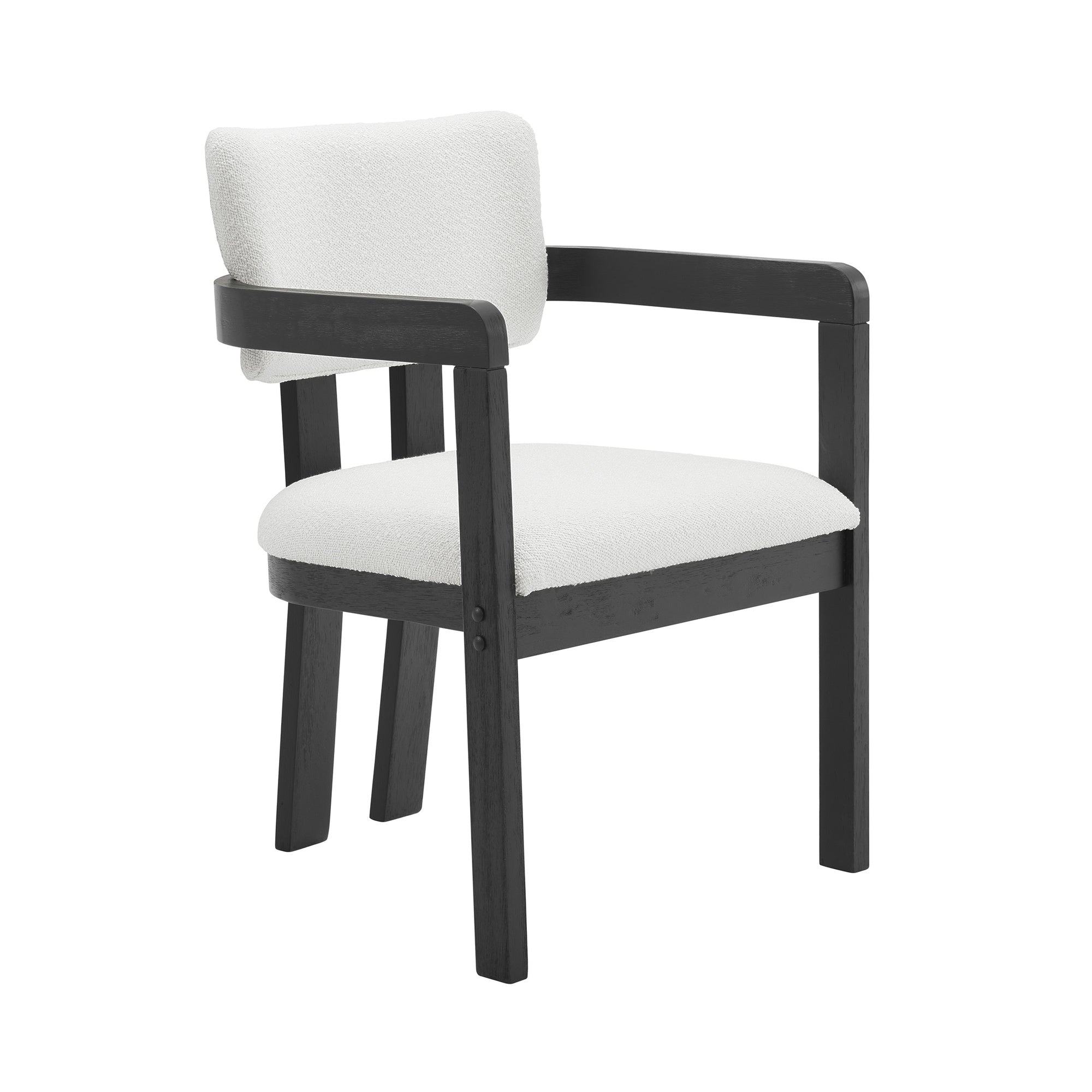 Portland Arm Chair With Snow White Fabric In Black (2 Per Carton)