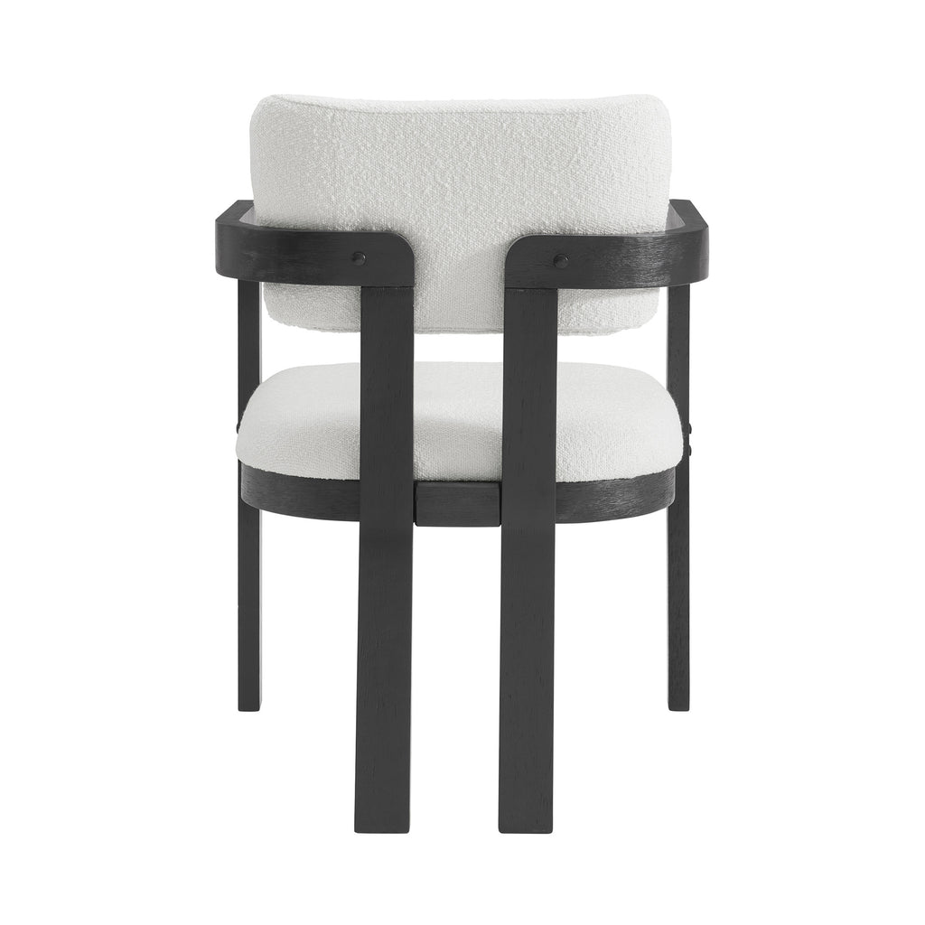 Portland Arm Chair With Snow White Fabric In Black (2 Per Carton)