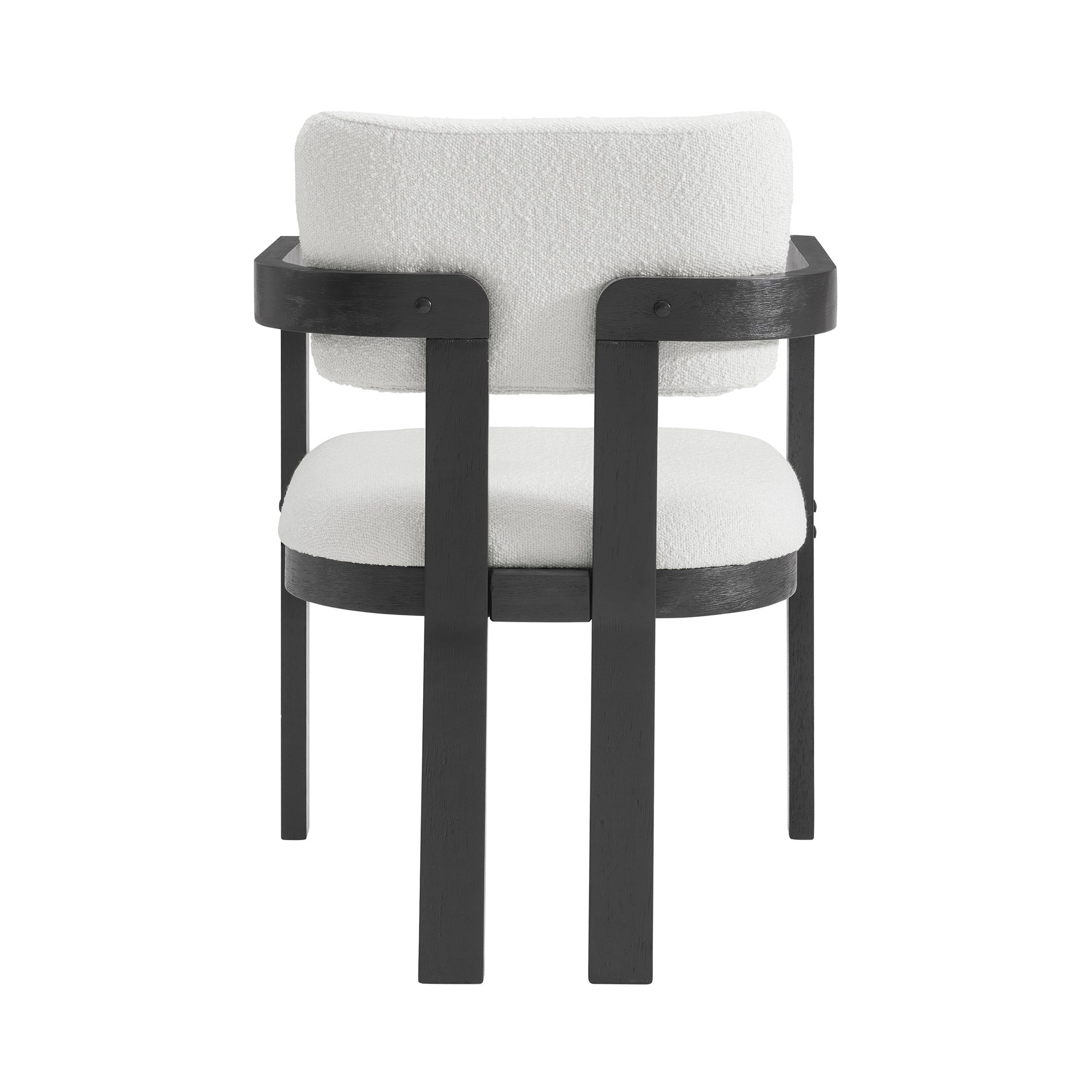 Portland Arm Chair With Snow White Fabric In Black (2 Per Carton)