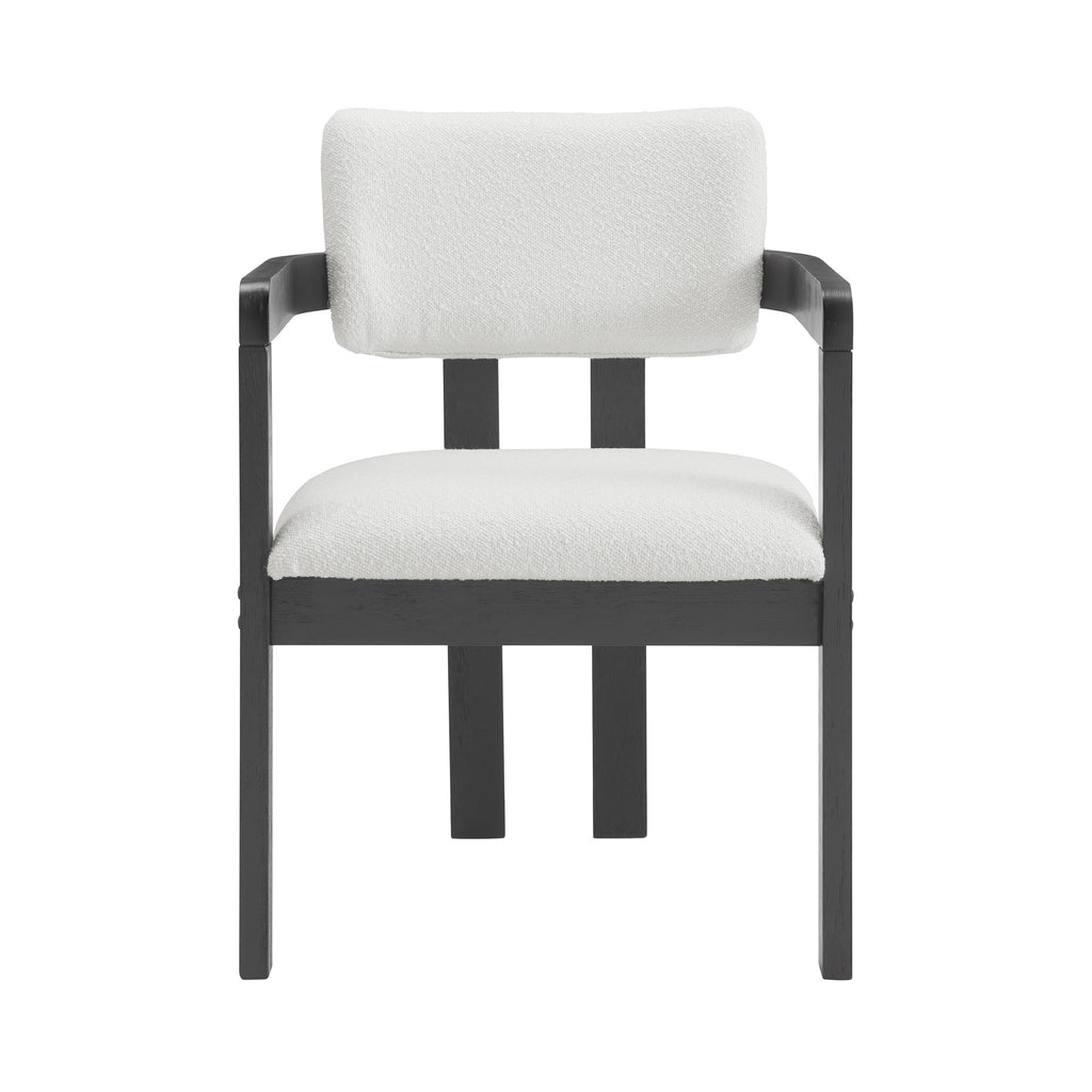 Portland Arm Chair With Snow White Fabric In Black (2 Per Carton)