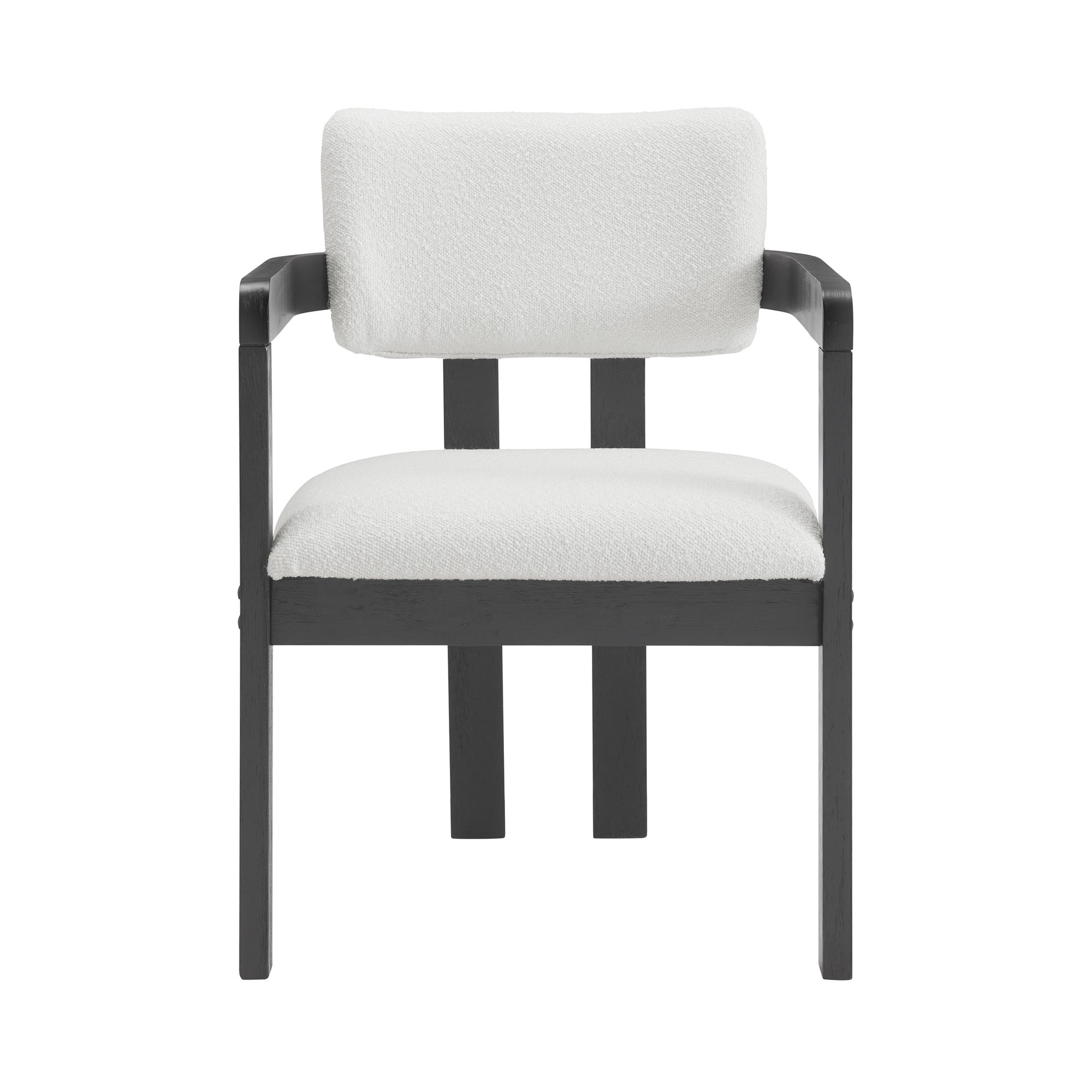 Portland Arm Chair With Snow White Fabric In Black (2 Per Carton)