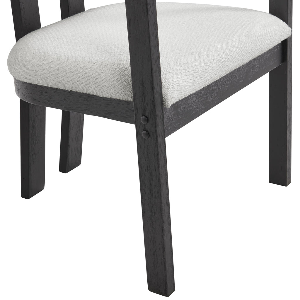 Portland Arm Chair With Snow White Fabric In Black (2 Per Carton)