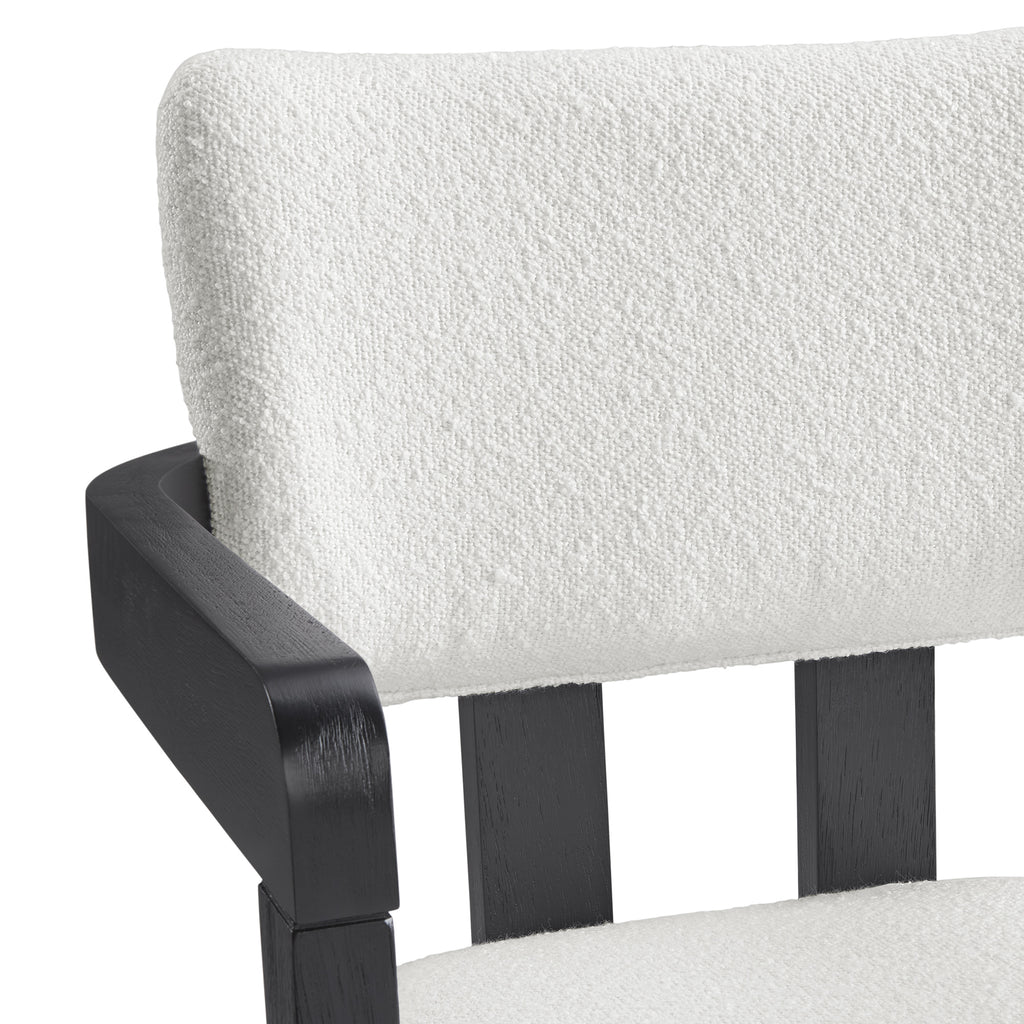Portland Arm Chair With Snow White Fabric In Black (2 Per Carton)