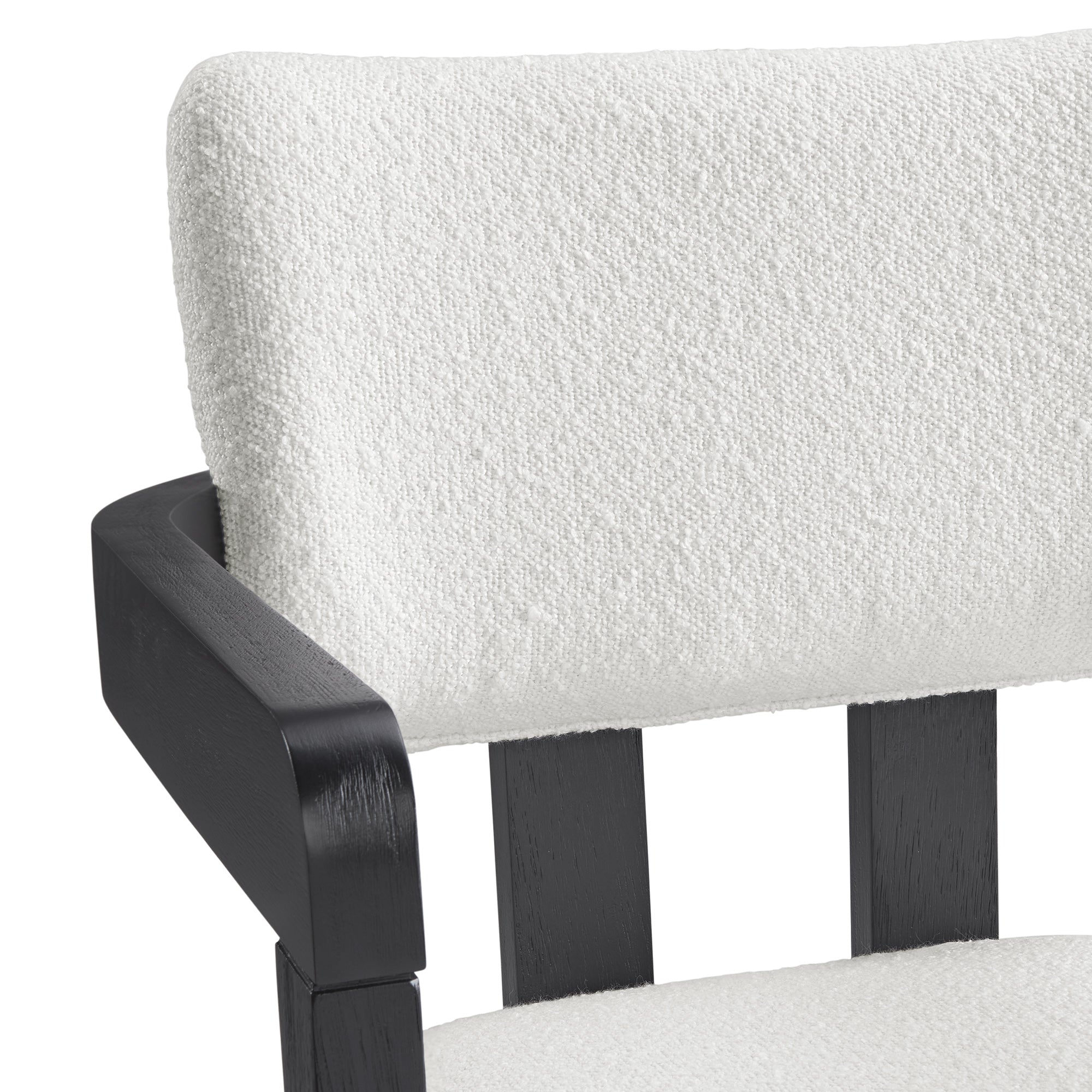 Portland Arm Chair With Snow White Fabric In Black (2 Per Carton)