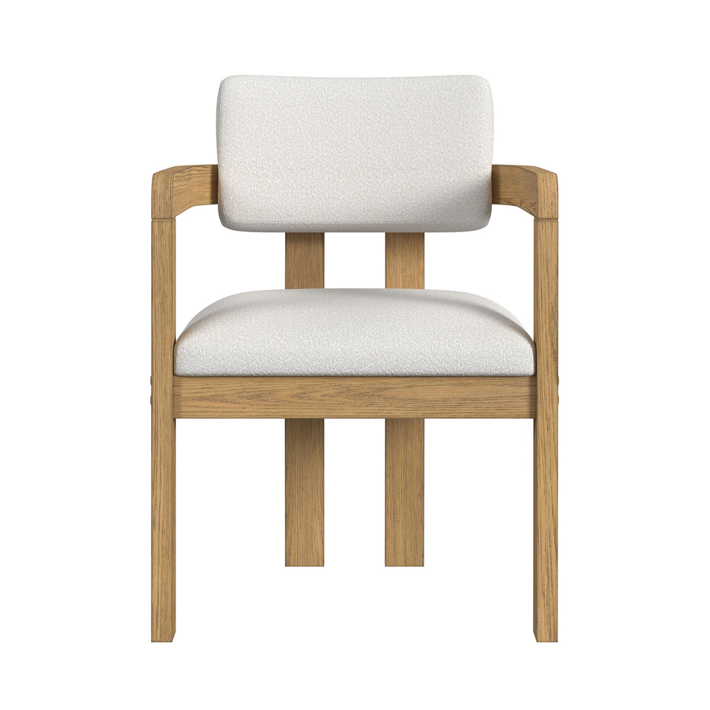 Portland Arm Chair With Snow White Fabric In Natural (2 Per Carton)