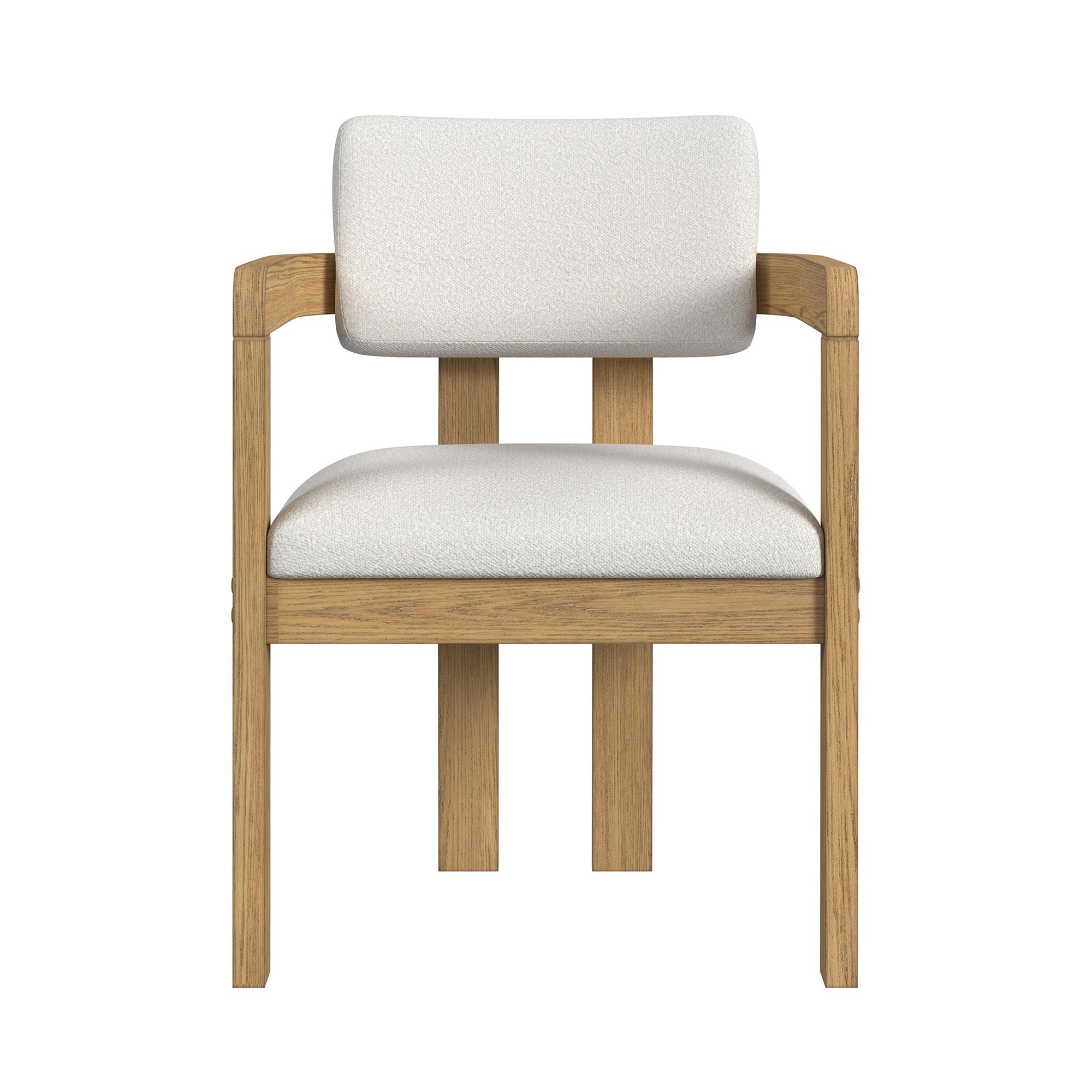 Portland Arm Chair With Snow White Fabric In Natural (2 Per Carton)