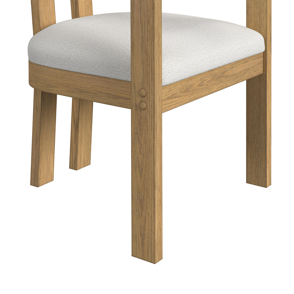 Portland Arm Chair With Snow White Fabric In Natural (2 Per Carton)