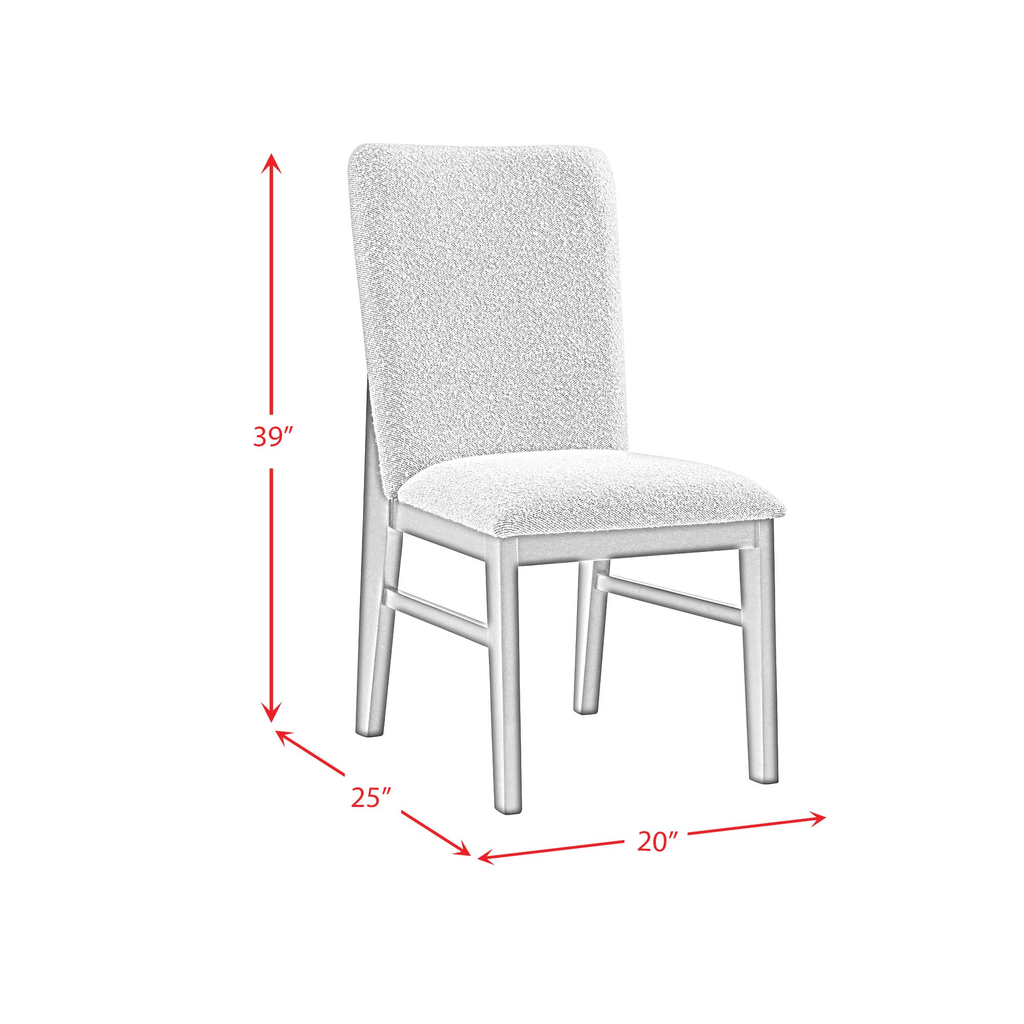 Portland Side Chair With Grey Fabric (Pgy1113-4) In Black (2 Per Carton)