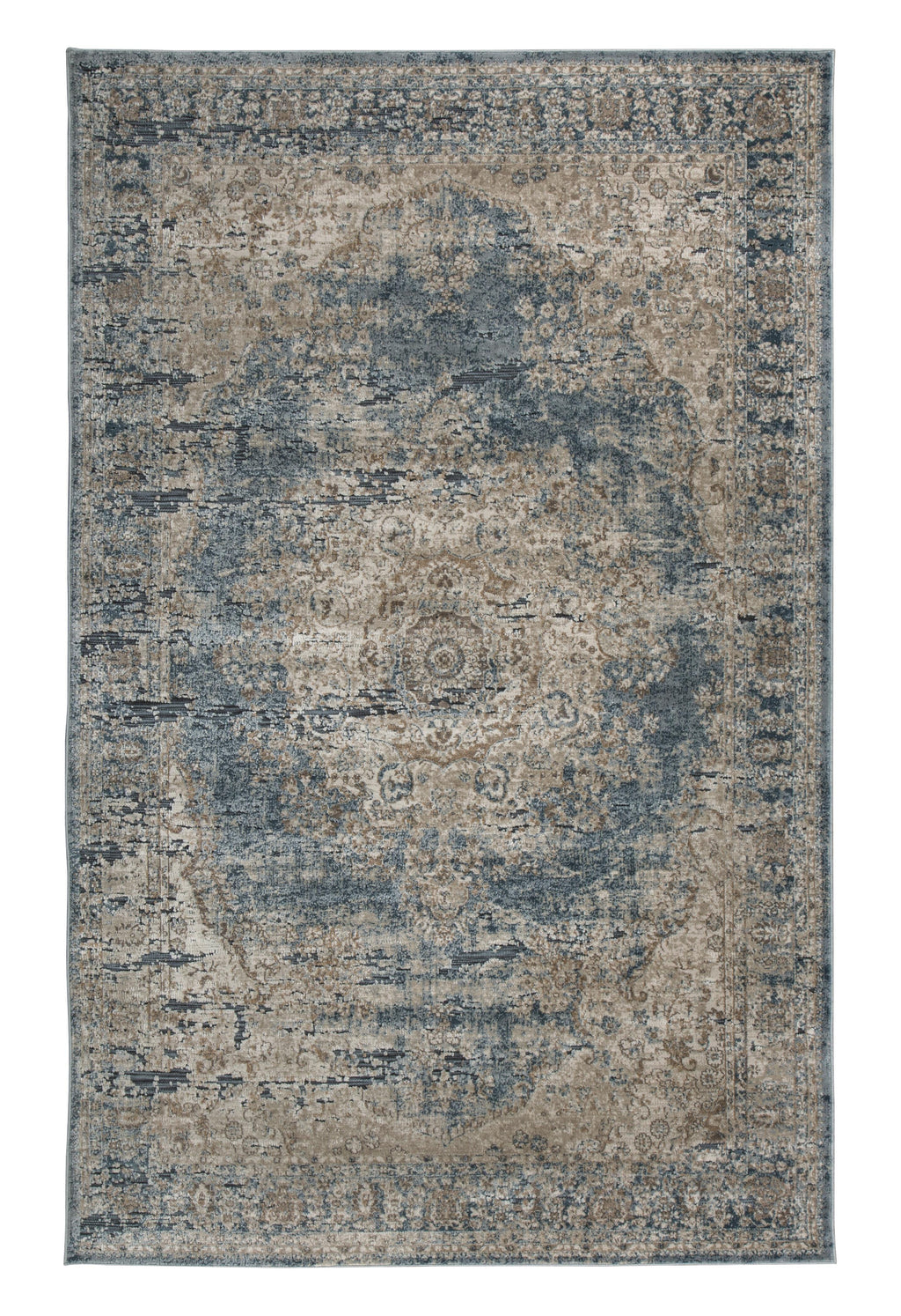 South 8' x 10' Rug in Blue/Beige, alternate view 2